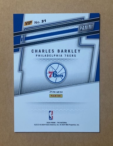 Mira telescópica mojo plateada Charles Barkley Gold #31 VIP 2024 Panini The National Prizm SP - Imagen 2 de 2