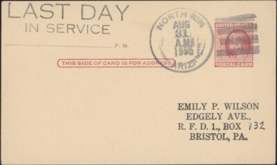 U.S., 1955. Arizona Postal History Last Day Card, North Rim | eBay