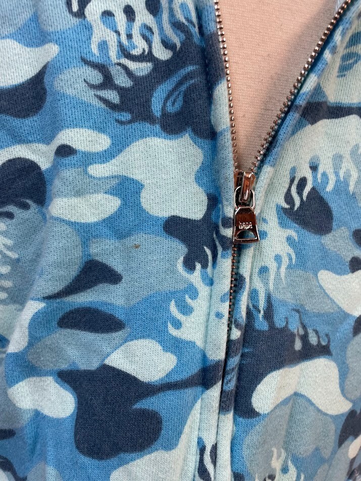 A Bathing Ape World Gone Mad Men's Blue Multicolor Full Zip Hooded