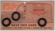 Novelty Card w/ Rubber Washers as Truck Tires Utility Service Lodi, CA c.1941