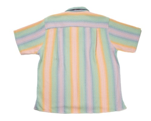 Gitman Vintage NWT $245 Baja Blanket Pastel Striped Camp Shirt Cotton S/S XL - Picture 6 of 6
