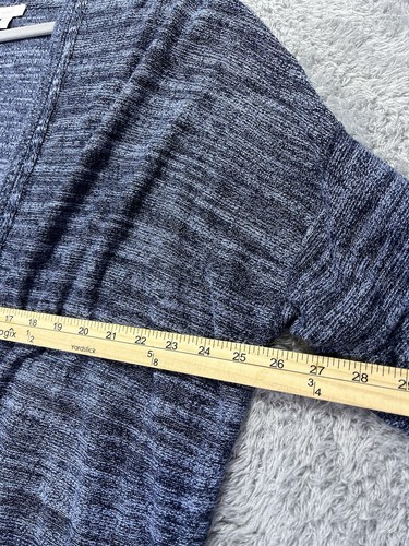 Cardigan donna Pure Jill grande misto lino maglione lungo blu Lagenlook Coastal - Foto 6 di 9