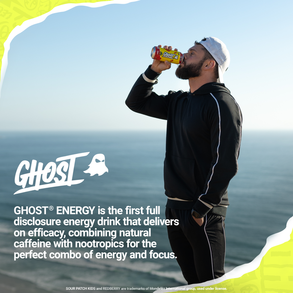 GHOST Zero Sugar Energy Drink, SOUR PATCH KIDS Redberry, 16 oz Can, 12