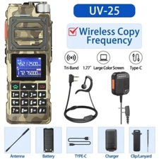 Baofeng UV-25 10W Tri Band Walkie Talkies Wireless Copy Frequency FM Transceiver