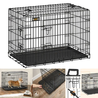 FEANDREA Transportbox Hundekäfig Hundebox Drahtkäfig Katzen Hasen Nage PPD36H