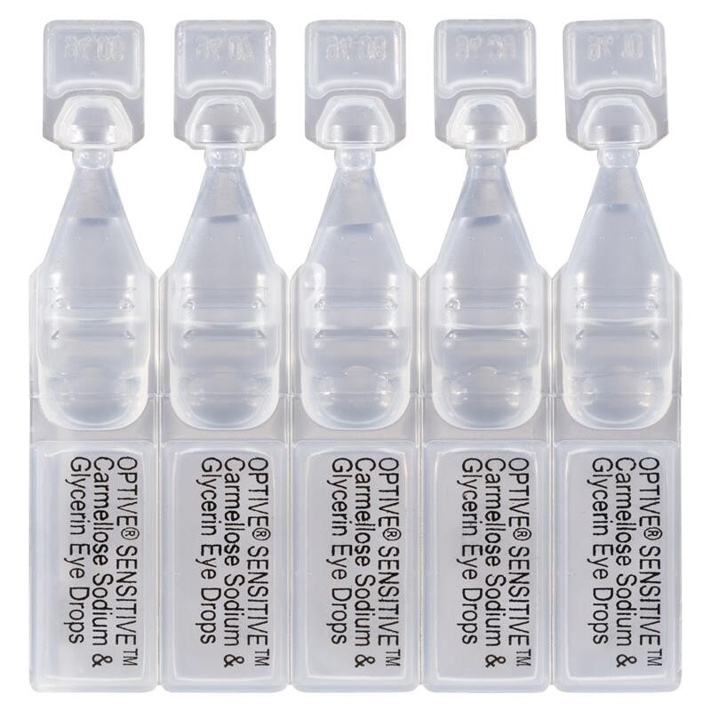 3 X Optive Sensitive Eye Drops (90 x 0.4mL Vials) Preservative Free Dual Action