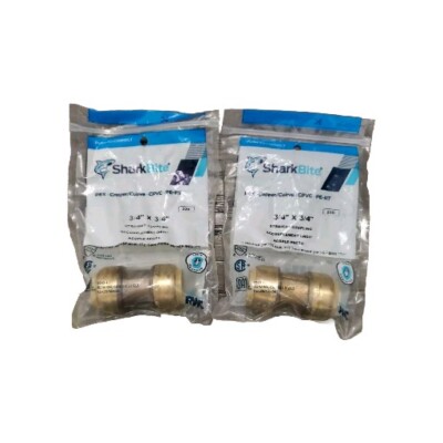 2X NEW SharkBite 3/4 in. Push-to-Connect Brass Coupling Fitting. Fast Shipping. 