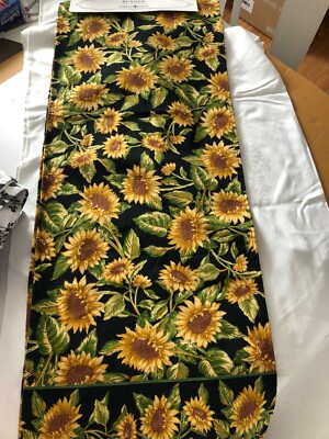 New April Cornell 17 x 90'' 100% Cotton Table Runner sun flowers 
