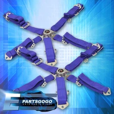 Universal 2X Blue 2" 5-Point Cam Lock Buckle Racing Seat Belt Harness Strap Pair
