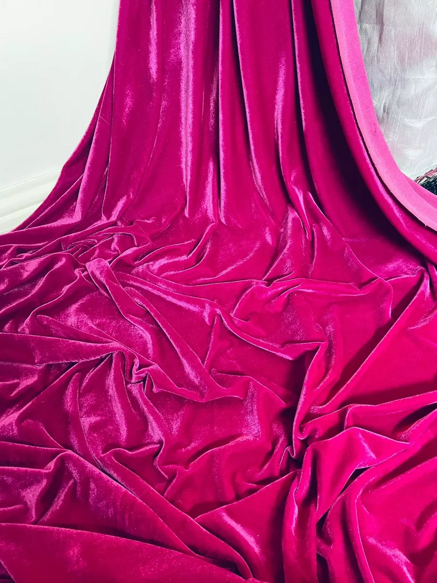 1 METER HOT PINK LUXURY SOFT VELOUR/VELVET FABRIC 58 WIDE