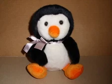 Russ Berrie Shining Stars Plush Penguin Black White Orange New w/Sealed Code 8''