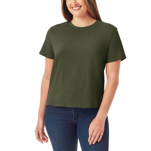 Member’s Mark Ladies Essential Short Sleeve Boyfriend Tee Size L Smoky Olive