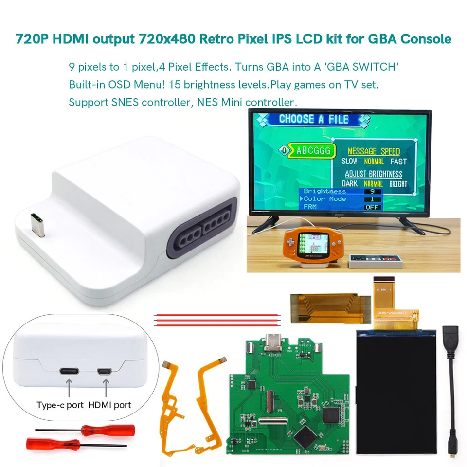 GBA 720x480 Pixel IPS LCD HDMI-Compatible Dock Station Turns GBA Into a Switch - Image 2 of 4