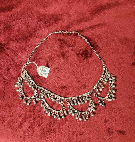 Bohemian Style Silvertone Collar Choker Bib Necklace Layered Statement Piece