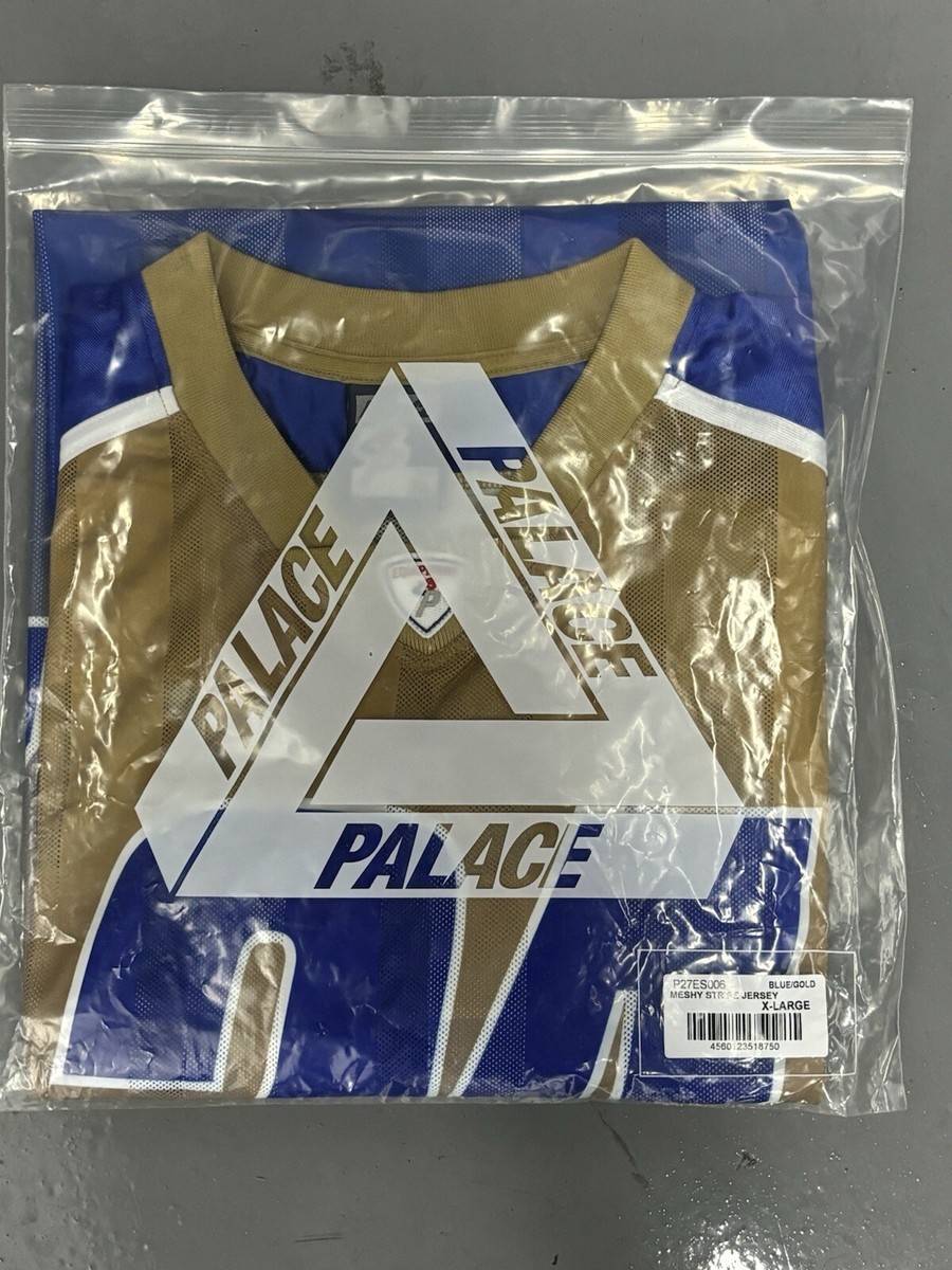 Palace meshy stripe jersey Blue / Gold XL | eBay