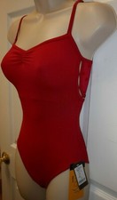 KH Martin Swiss Dot Back camisole leotard Ruby red Abelia KH1590M Meryl lycra