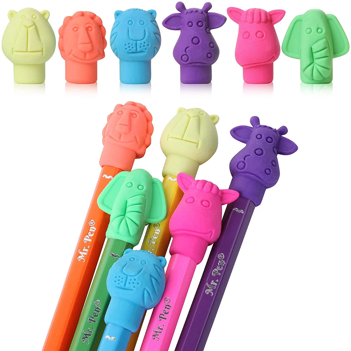 Mr. Pen Erasers Cap Erasers 60 Pack Animal Eraser Caps Erasers for Kids Pe