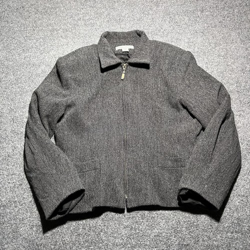 Vintage Stephanie Andrews Jacket Womens Size 6 Gray Wool Full Zip Lined 70s 80s