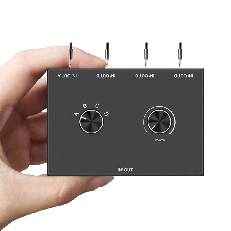 3.5mm Audio Switcher Switch Stereo Headphone Speaker Splitter Selector Box 4 Way - Image 4 of 4