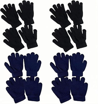 8 Paare Magic Stretch Handschuhe,Kindersport Handschuhe Kinder Baumwolle Handsch