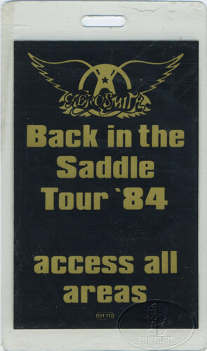 エアロスミス　バックステージパス AEROSMITH 1984 Back/Saddle Laminated Backstage Pass Blk | eBay