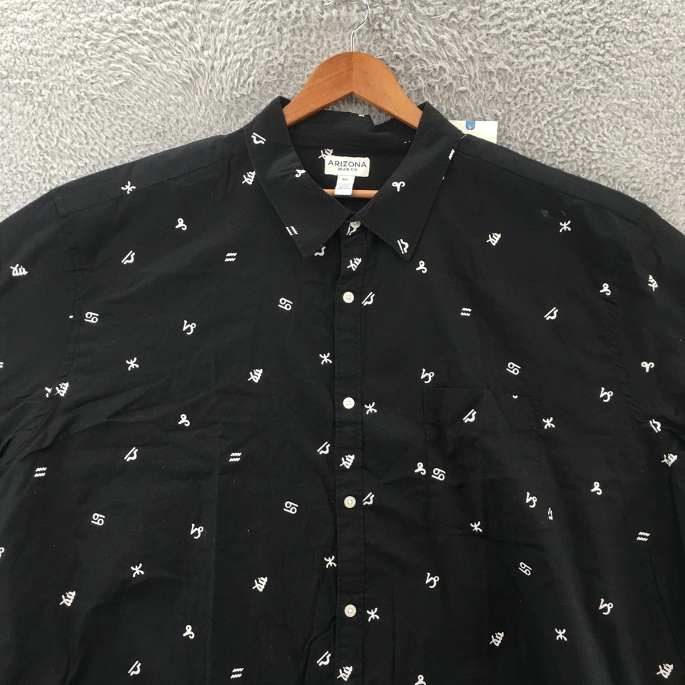 Arizona Jean Shirt Co Mens 4XL Black Short Sleeve Button Up Collared Casual NEW - Image 2 of 4