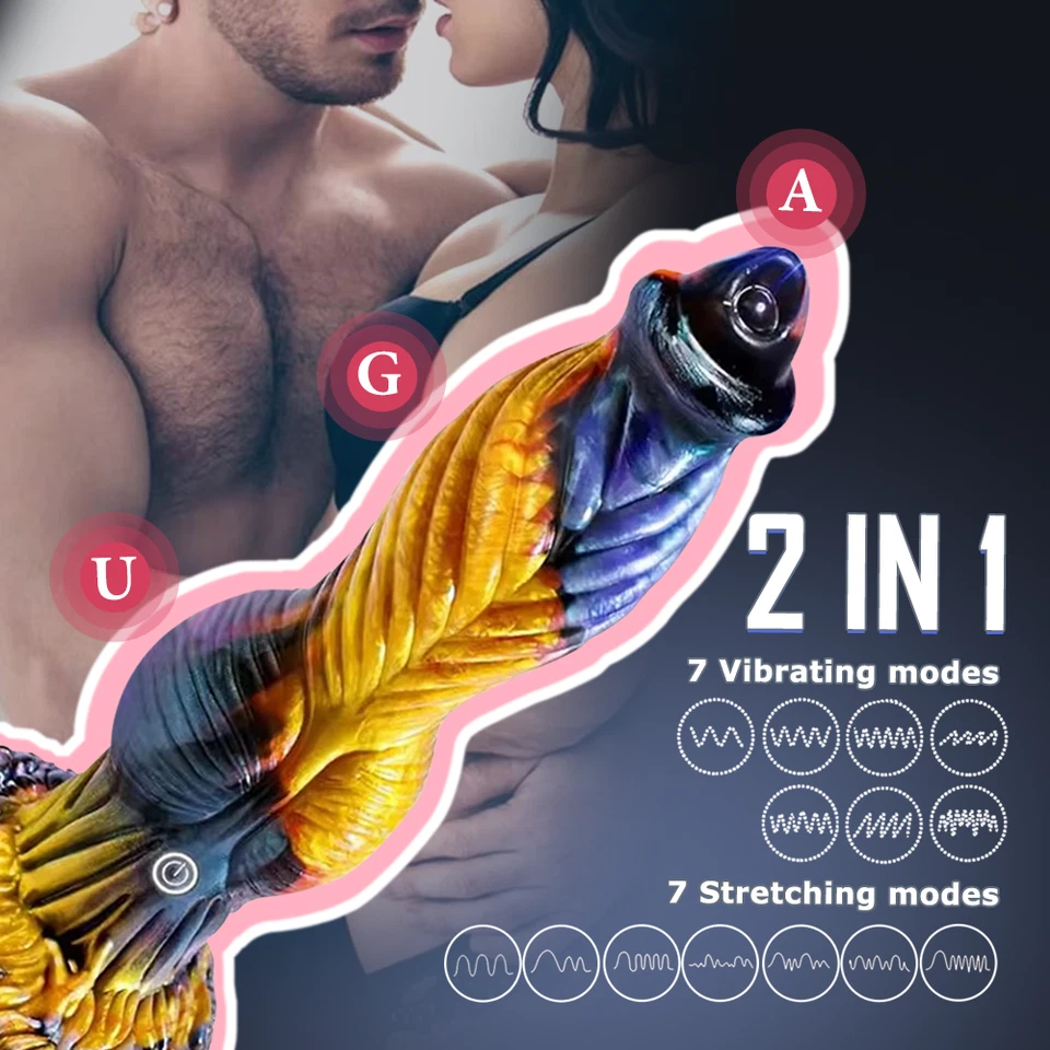 Consolador realista de silicona con pollas de criatura fantasía monstruo dragón pene Foto 4 de 4