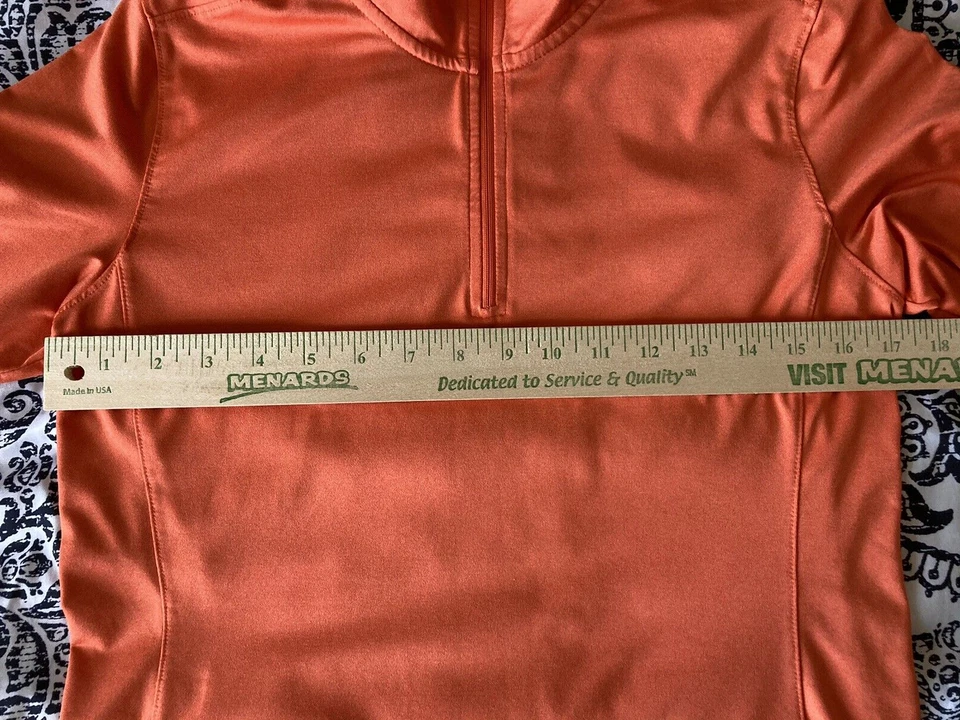 Pullover de golf Nike para mujer naranja mediano Dri Fit Tour Performance 1/4 cremallera logotipo Foto 4 de 4