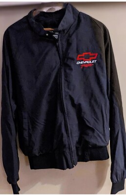 🚨🔥Vintage Chevrolet Racing Bomber Jacket Mens Black XLarge