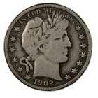 1902-P Fine FN F+ Liberty Barber Silver Half Dollar 50c Philadelphia