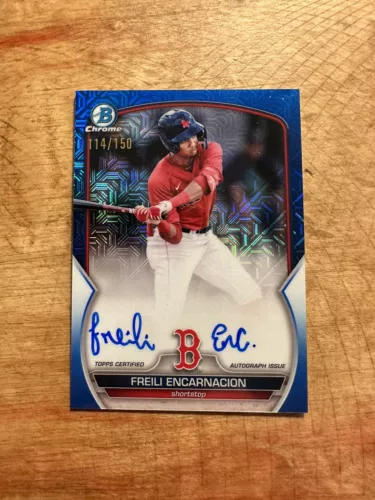 2023 Bowman Chrome FREILI ENCARNACION blue mojo ref auto #/150 Boston Red Sox
