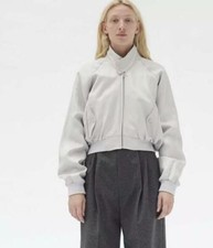 Celine Cropped Linen Satined Bomber Jacket Grey 34 Phoebe Philo Fall'18 New