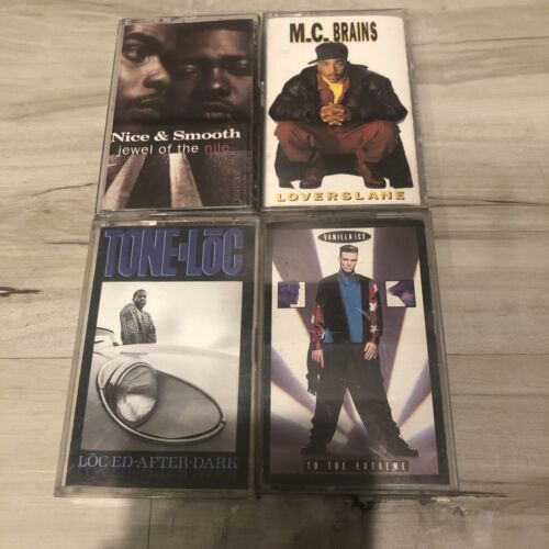 4 90’s Hip Hop Cassette Lot! Vanilla Ice Tone Loc Nice & Smooth & M.C. Brains - Afbeelding 1 van 11