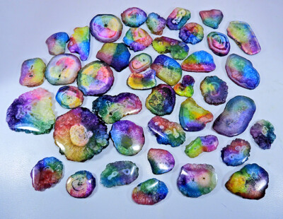 1250 Karat Natürlicher Solar Druzy Achat Multi Color Mix Cabochon Edelstein 3...