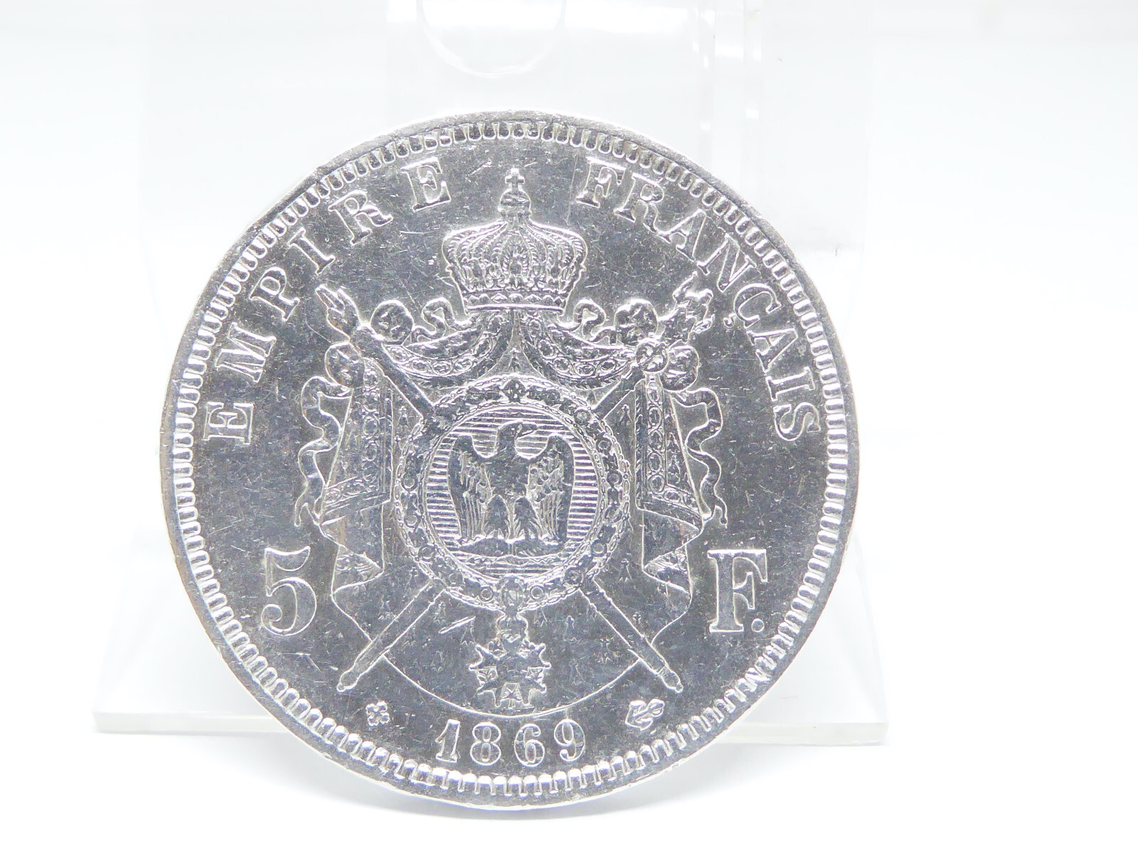 Bague Pièce 5 Francs Napoléon III En Argent - Anneau Monnaie Ancienne - Neuve Avec étiquettes
