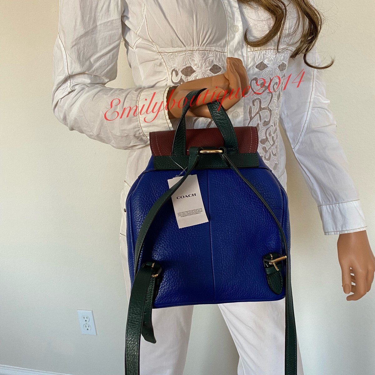 NWT Coach C6815 Pennie Backpack 22 In Colorblock Sport Blue  display picture 1