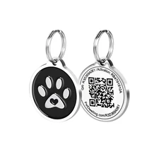 Pet Dwelling Premium QR Pet ID Tag - Free Online Profile- Instant Scan GPS Alert