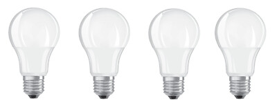 4x OSRAM LED Daylight Sensor Classic A 60 E27 8,8W = 60W EEK:G (Spektrum A-G)