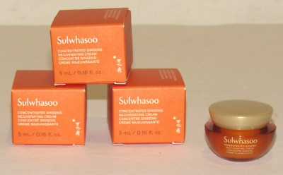 3 Sulwhasoo Concentrated Ginseng Rejuvenating Cream 0.48 Oz TOTAL 0.16 Ea NIB