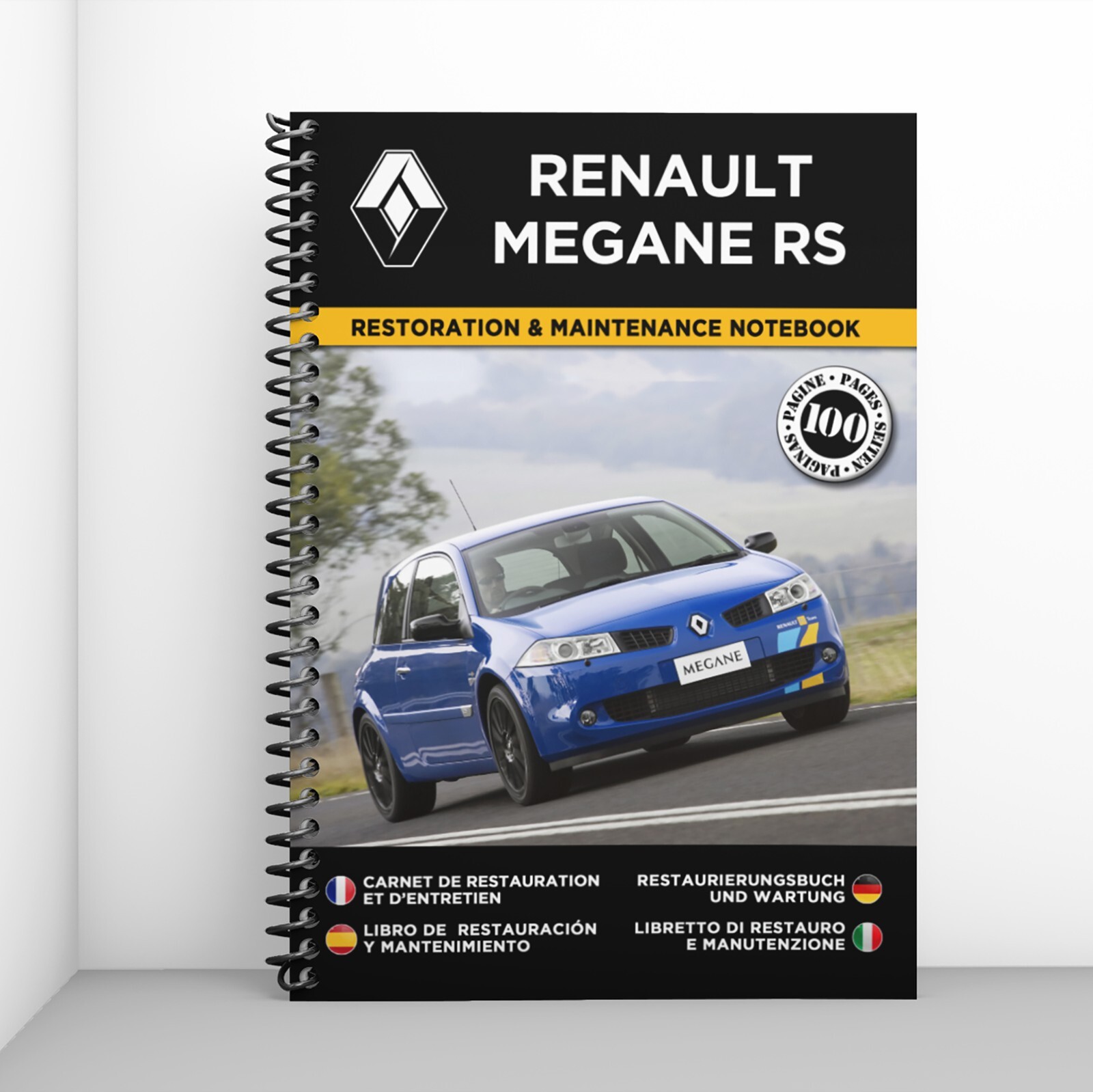 Livret d'entretien Megane RS édition collector couverture rigide A5