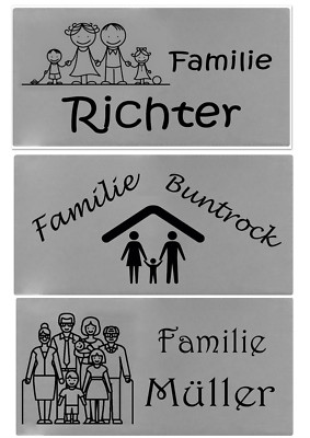ID Türschild ''Familie'' + Gravur nach Wunsch Namensschild Klingelschild Edelstahl