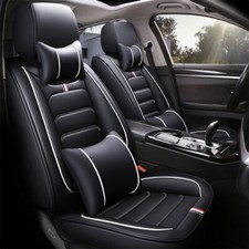 Car Seat Covers Full Set 5 Seat Pu Leather Frontrear Split Bench Back Protector