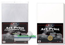  100 pack BCW 11X17 Art Print Bags Resealable and Boards, Acid Free, Archival