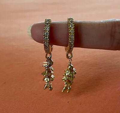 Goldene Diamant Nieten Creolen mit Hangeln