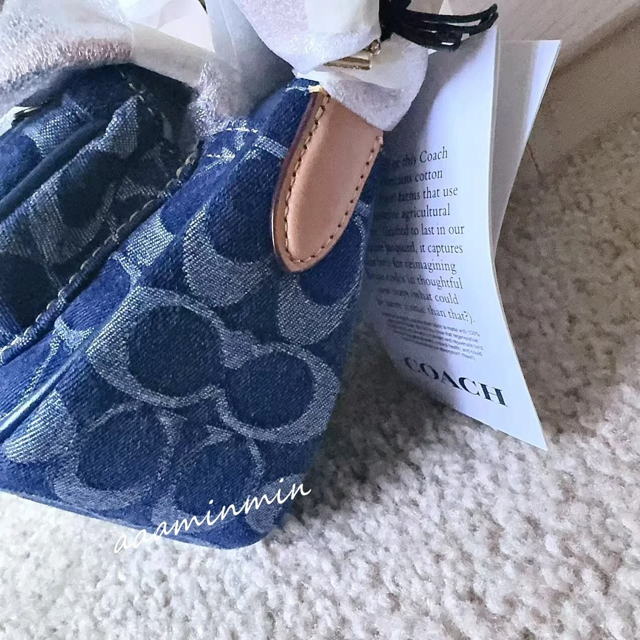 NUOVA borsa Coach Ashton Baguette in denim firmato CY700 (confezione originale)