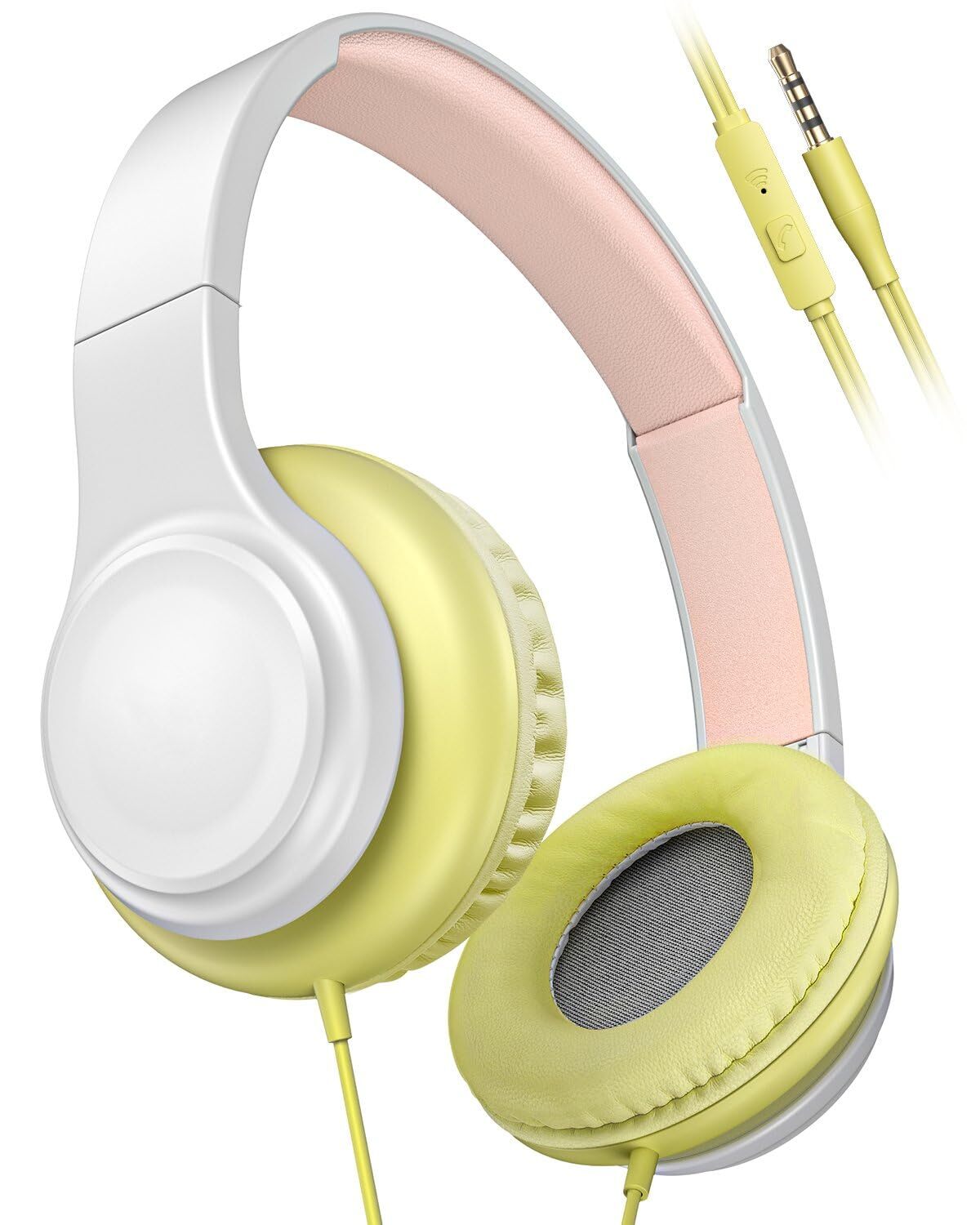 WK01 Lightweight Folding On-Ear Headphones with Microphone and Enhanced Bass
