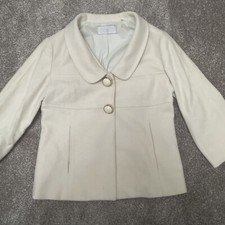 Badgley Mischka Wool Swing Jacket Overcoat Cream Xs Bride