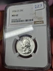 1936 D Ms 62 Quarter Ngc