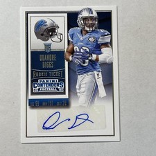 2015 Panini Contenders #257 Quandre Diggs Rookie Auto Detroit Lions
