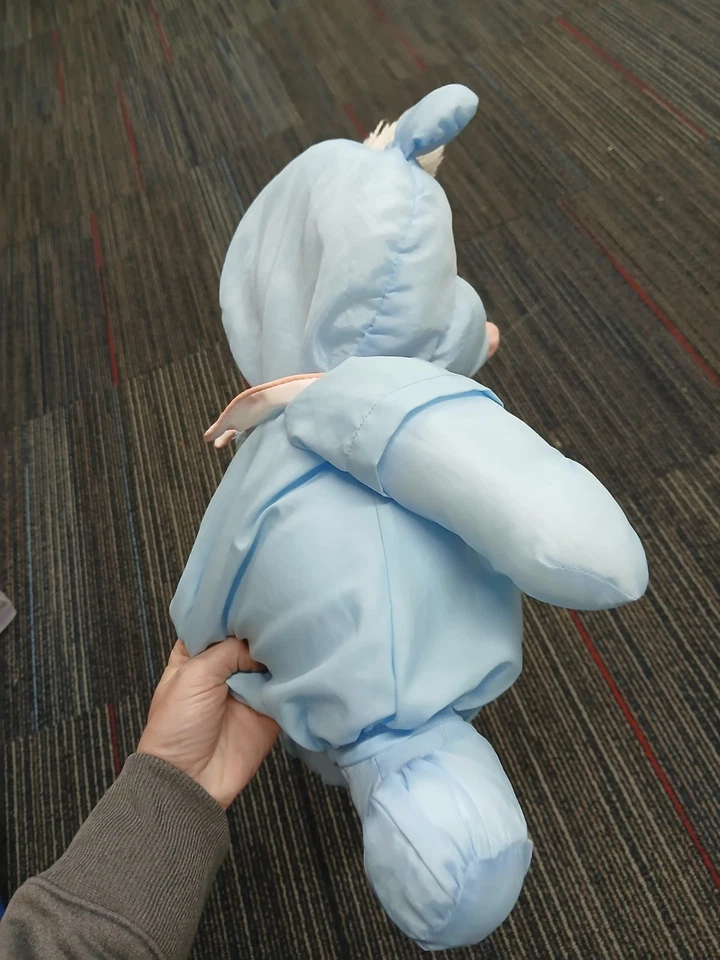 复古 Puffalump Blue Bear Fisher Price 毛绒玩具 1986 年连身裤 — 第 4/4 张图片